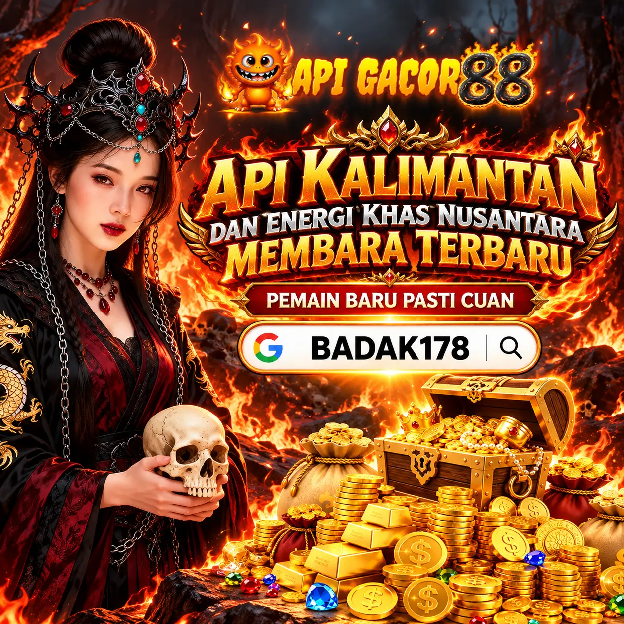 Thumbnail 1 of 3, Poster, APIGACOR88 | Api Kalimantan dan Energi Khas Nusantara Membara designed and sold by APIGACOR88.